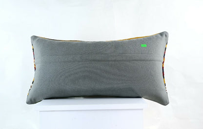 Kilim Pillow Cover 12x24 Handmade Turkish Traditional Oushak Lumbar Cushion E932