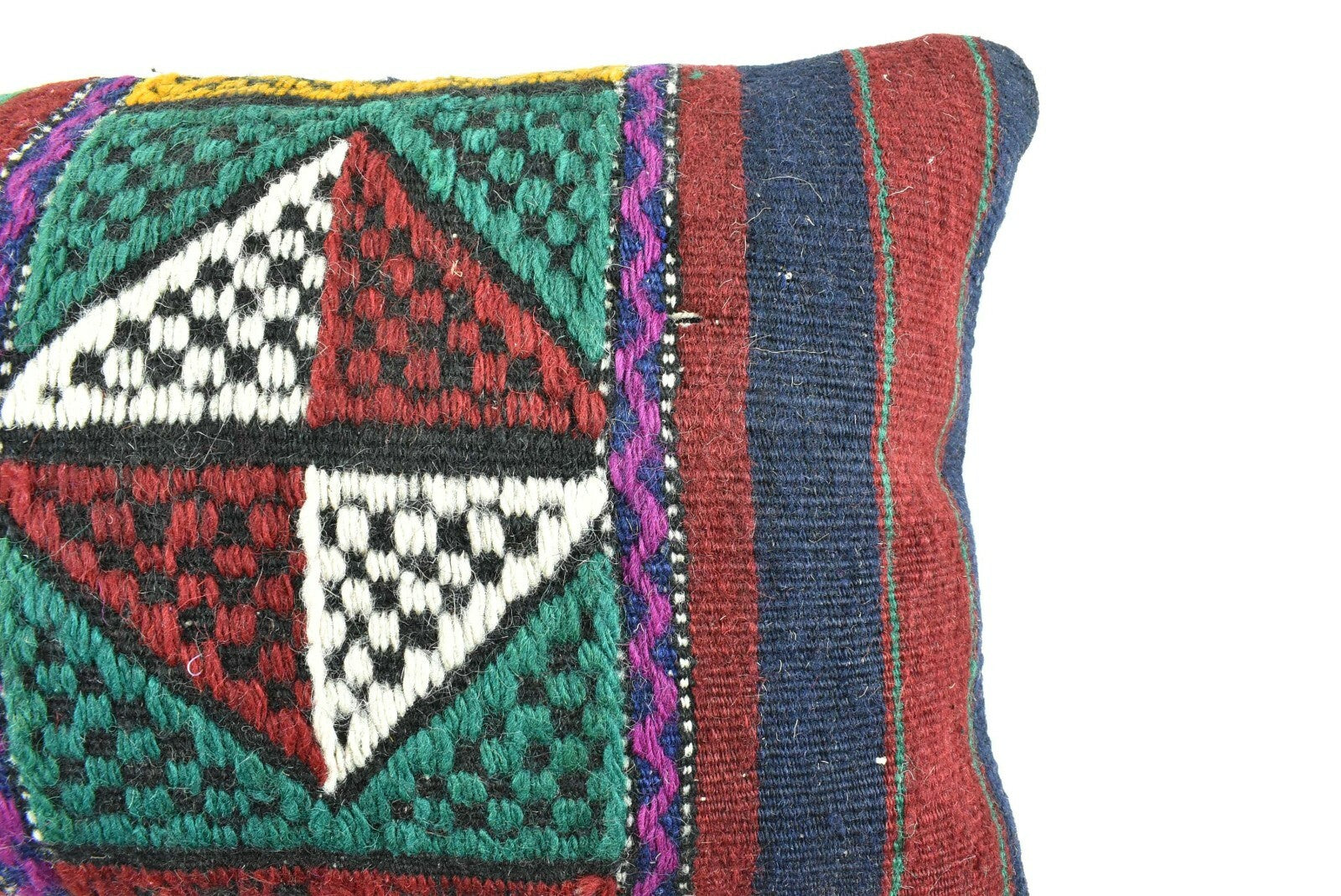 Kilim Pillow Cover 12x20 Turkish Handmade Vintage Couch Lumbar Cushion  A1799