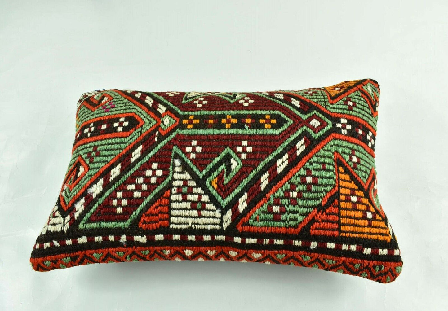 Kilim Pillow Cover 12x20 Turkish Handmade Sofa Couch Floor Lumbar Cushion A1788