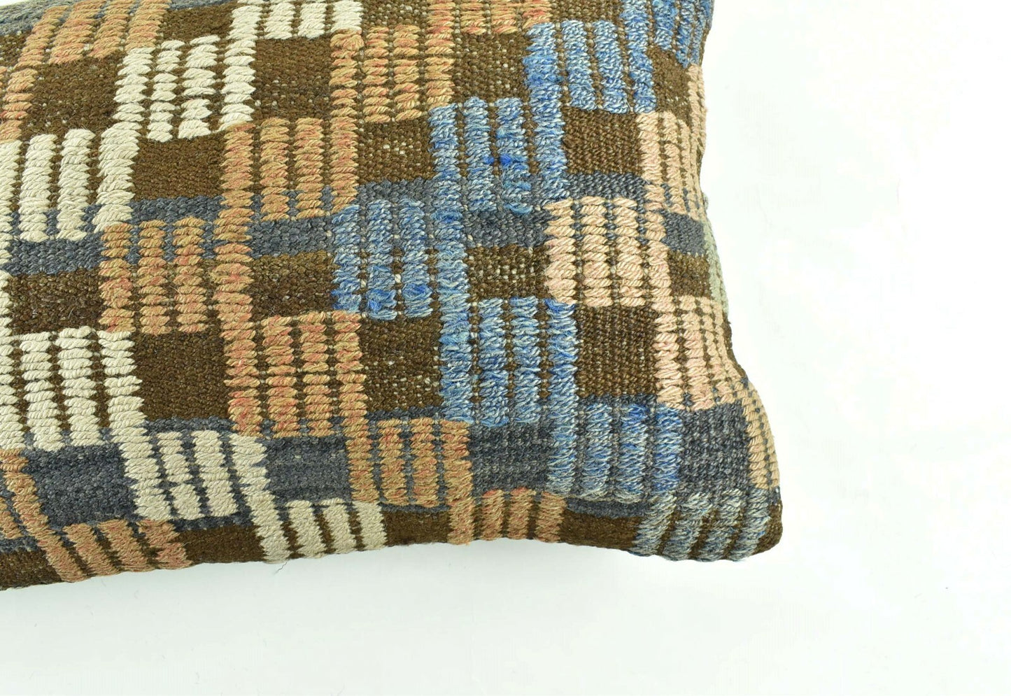 Kilim Pillow Cover 12x20 Turkish Handmade Vintage Couch Lumbar Cushion  A1833