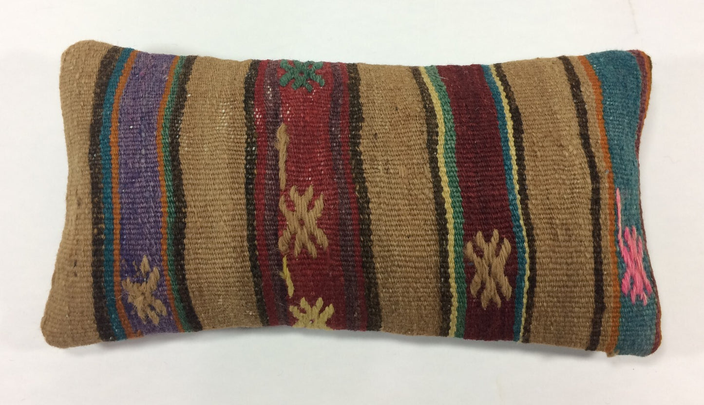 Turkish Cushion Cover 8"x16" Handmade Vintage Boho Ethnic Throw Pillow Case 1249