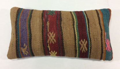 Turkish Cushion Cover 8"x16" Handmade Vintage Boho Ethnic Throw Pillow Case 1249