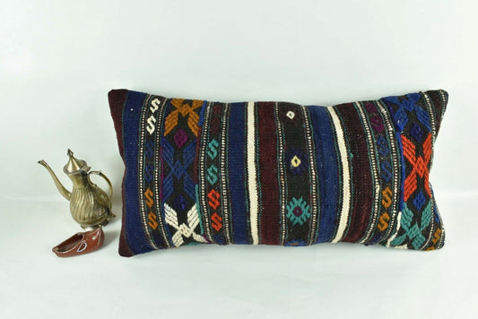 Home Decorative Handmade 12x24 Tribal Vintage Turkish Kilim Pillow Cover 2925