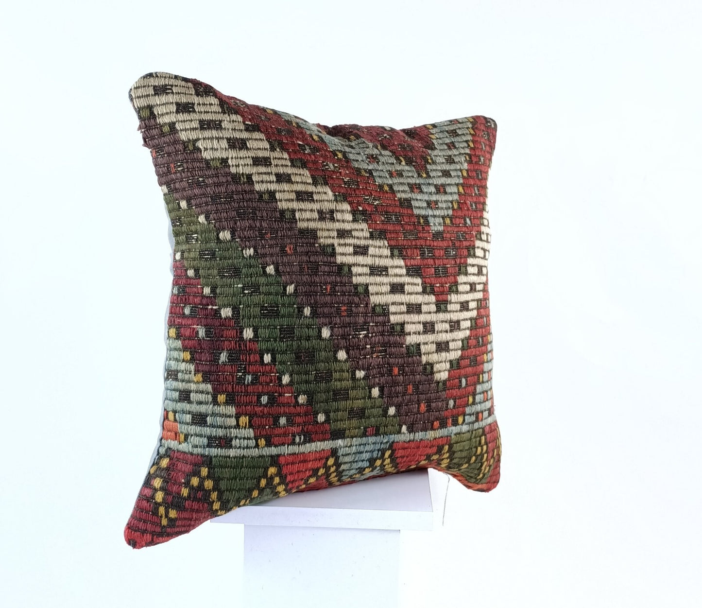 18"x18" Kilim Pillow Cover  Handmade Turkish Vintage Cushion Tribal Lumbar 1845