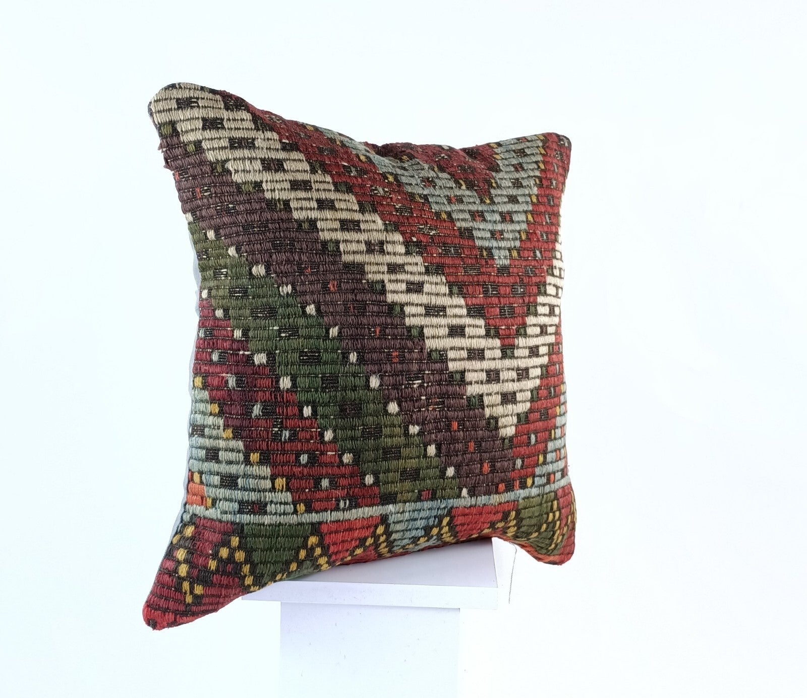18"x18" Kilim Pillow Cover  Handmade Turkish Vintage Cushion Tribal Lumbar 1845