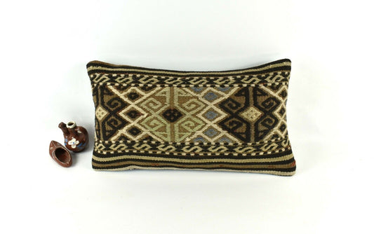 12x20 Kilim Pillow Cover Handmade Decorative Vintage Boho Sofa Cushion A2622