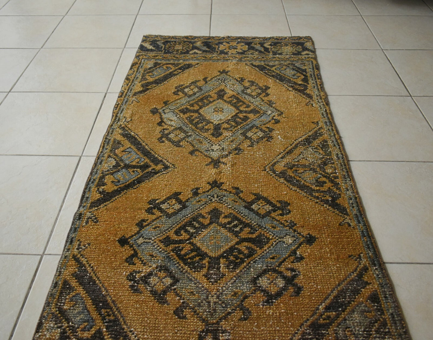 Turkish Runner Rug 11.3x2.8 ft Vintage Runner Hallway Runner Handwoven Rug R35