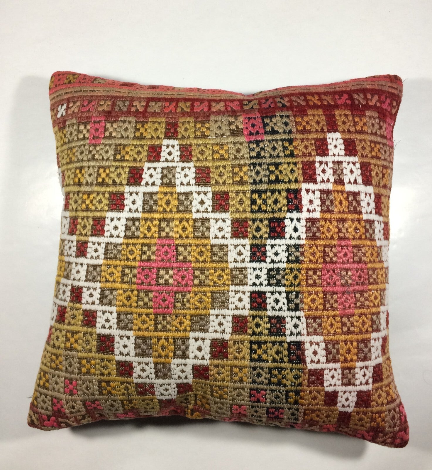 18"x18" Kilim Pillow Cover  Handmade Turkish Vintage Cushion Tribal Lumbar 686