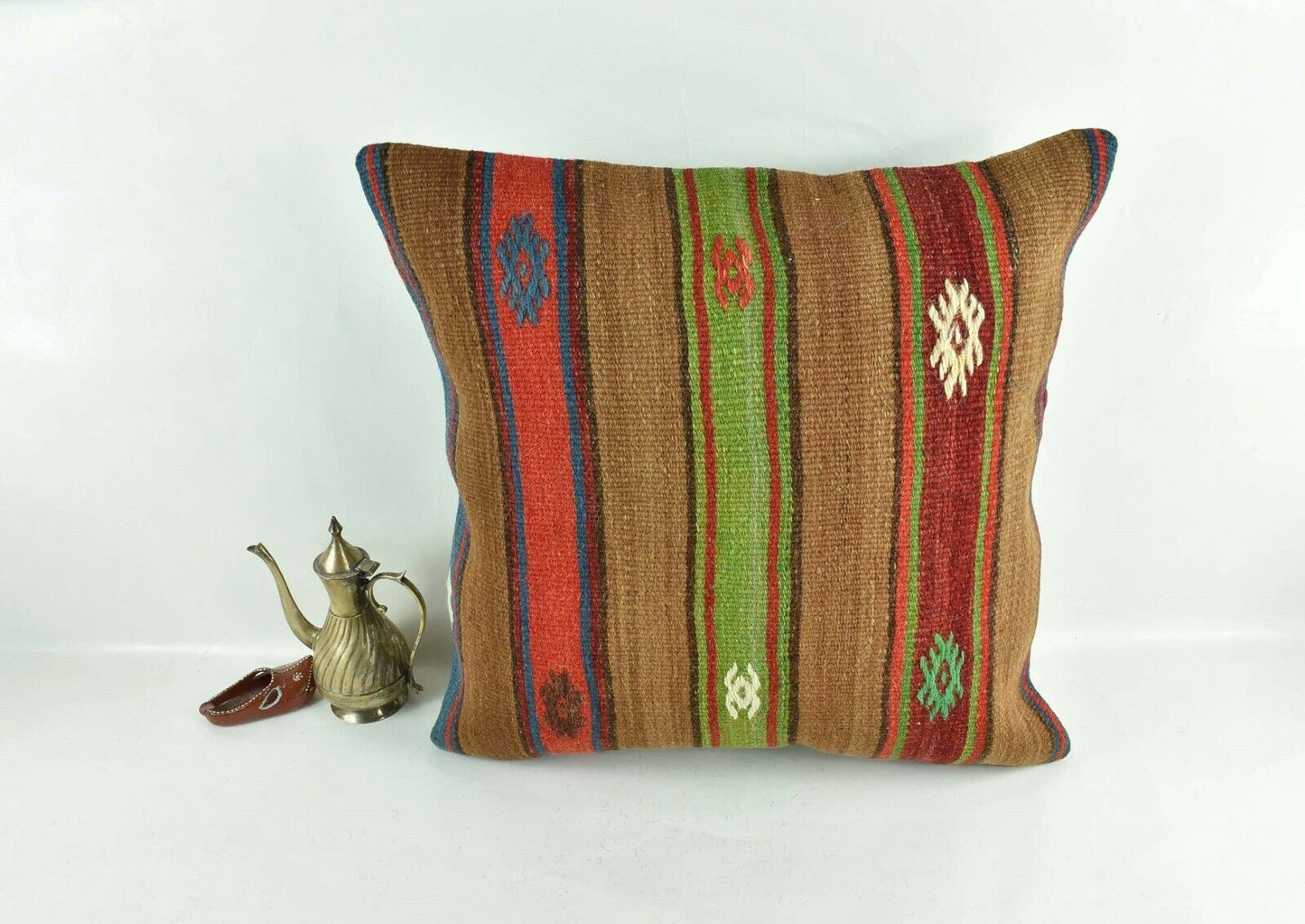 20x20 Kilim Pillow Cover Handmade Vintage Oushak Kilim Cushion Cover 2960