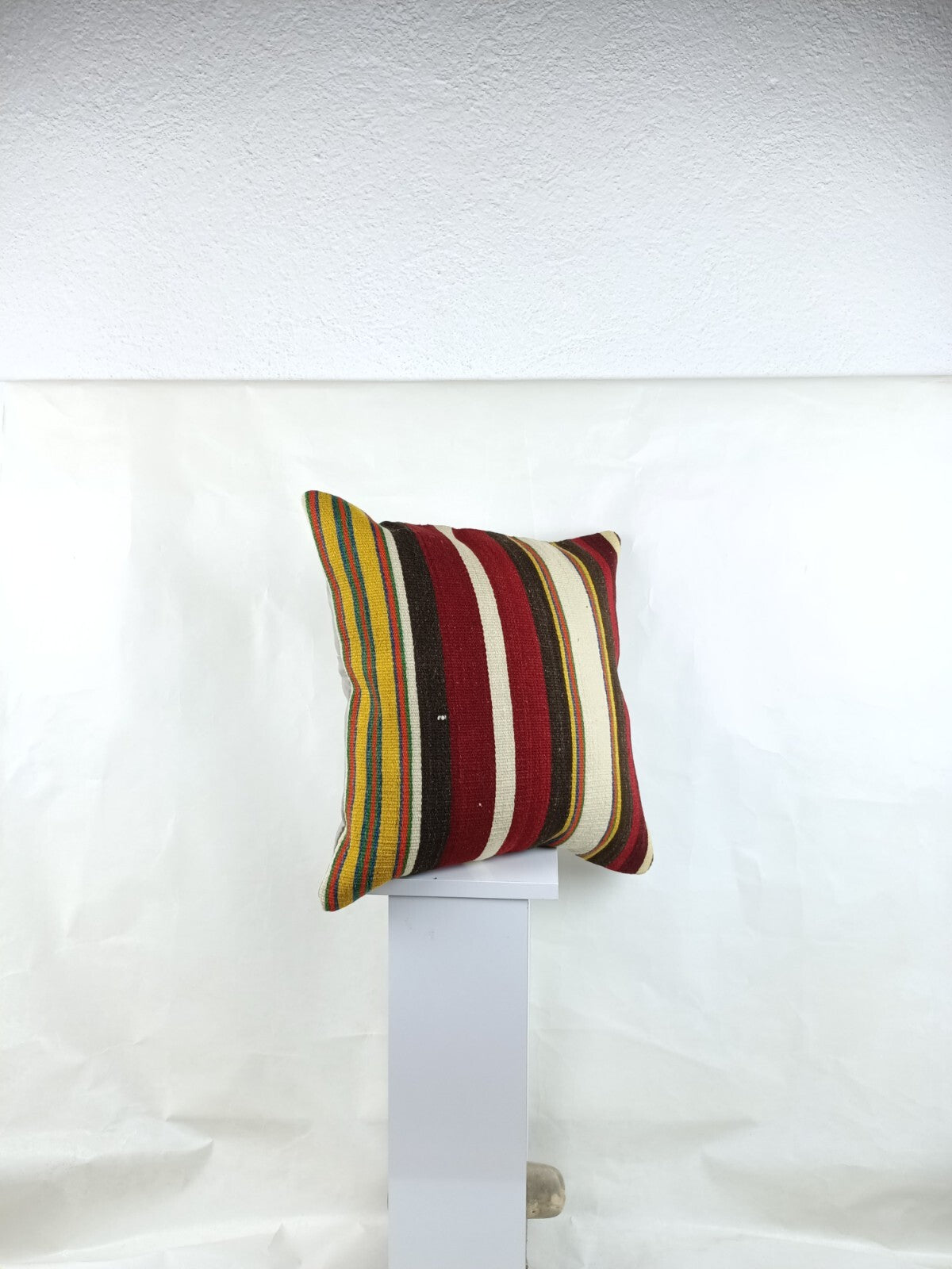 18"x18" Kilim Pillow Cover  Handmade Turkish Vintage Cushion Tribal Lumbar 2657