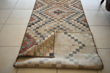 Oushak Runner 6.9x3 ft Handwoven Turkish Runner Vintage Runner Floor Runner R01