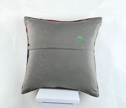 18"x18" Kilim Pillow Cover  Handmade Turkish Vintage Cushion Tribal Lumbar 2668