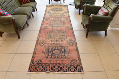 Traditional Handmade Runner Rug 3 x 11 ft Traditional Vintage Oushak Kilim C06