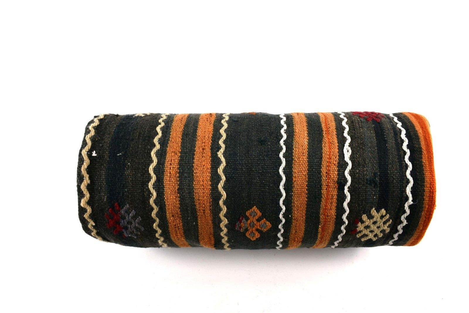 Kilim Bolster Pillow Cover 8x20 in Tribal Vintage Turkish Carpet Bolster Cushion