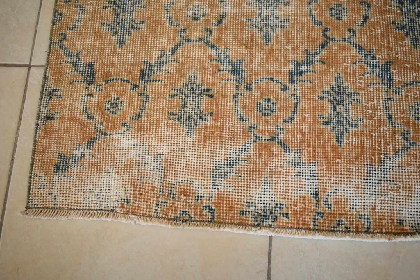 Oushak Runner 7.6x3.8 ft Handwoven Turkish Runner Vintage Runner Floor Rug R02