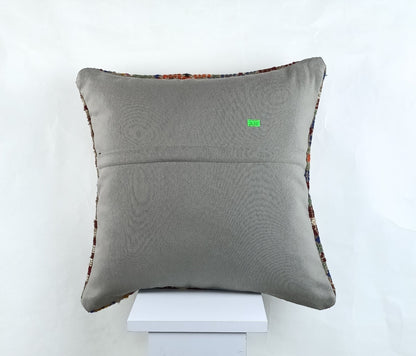 18"x18" Kilim Pillow Cover  Handmade Turkish Vintage Cushion Tribal Lumbar 2678