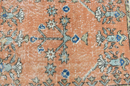 Turkish Runner 2.2x1.8 ft Mini Anatolian Rug Vintage Runner Turkish Runner Y115