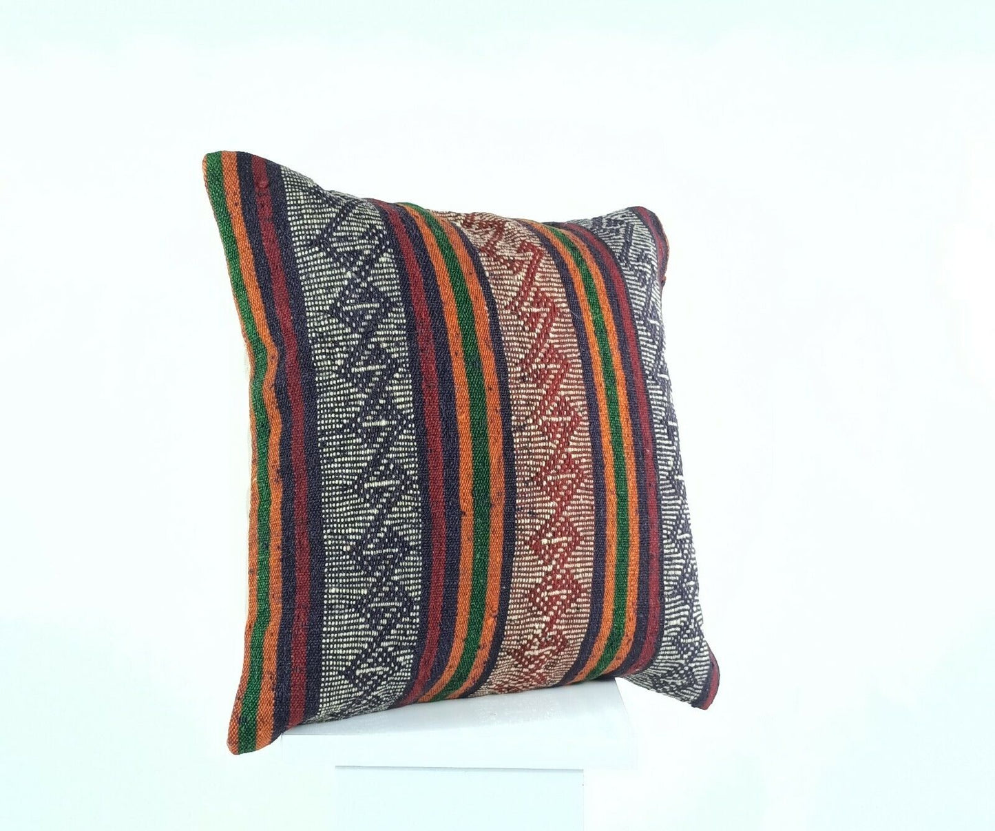 Oushak Kilim Pillow Cover 16x16 Handmade Anatolian Traditonal Wool Cushion A451