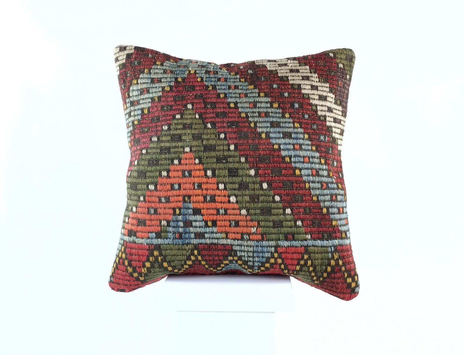 18"x18" Kilim Pillow Cover  Handmade Turkish Vintage Cushion Tribal Lumbar 1827