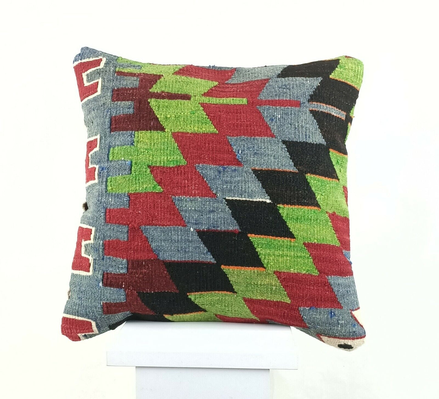 Kilim Pillow Cover 16x16 Oriental Traditional Handmade Bohemian Cushion A1148