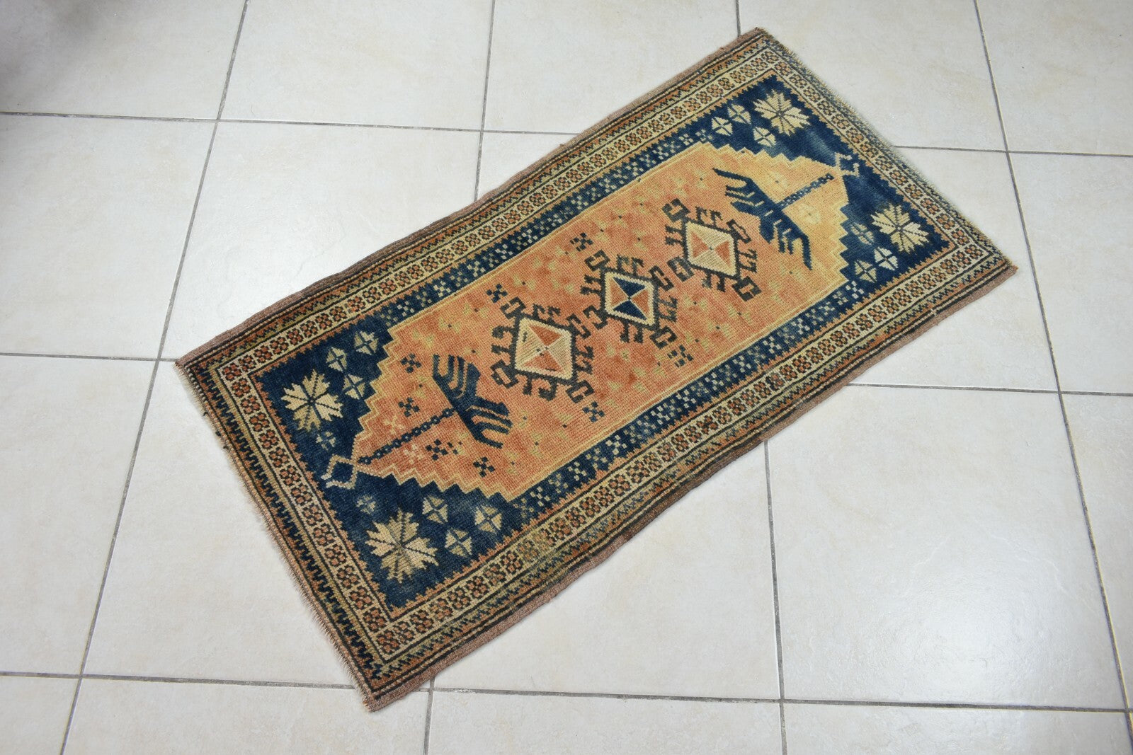 Turkish Runner 3.5x1.8 ft Mini Anatolian Rug Vintage Runner Turkish Runner Y114