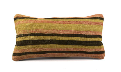 10x20 Kilim Lumbar Pillow Cover Vintage Ethnic Oushak Kilim Pillow Cover 4859