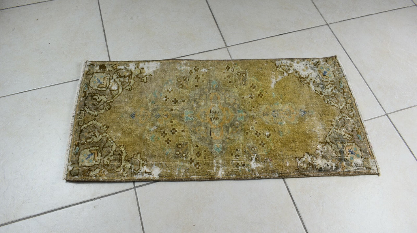 Turkish Runner 3x1.4 ft Runner Vintage Oushak Runner Small Faded Runner Y31