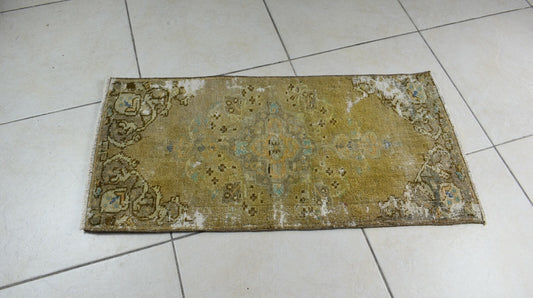 Turkish Runner 3x1.4 ft Runner Vintage Oushak Runner Small Faded Runner Y31