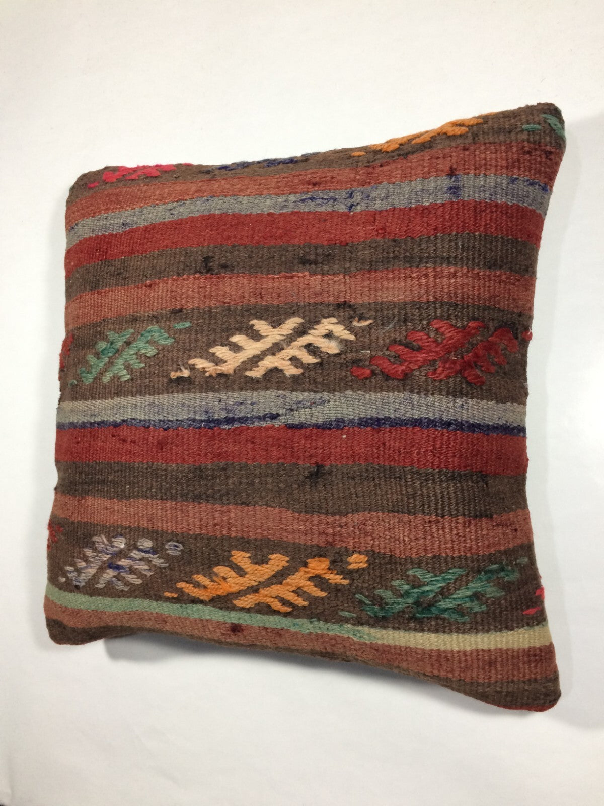 18"x18" Kilim Pillow Cover  Handmade Turkish Vintage Cushion Tribal Lumbar 713