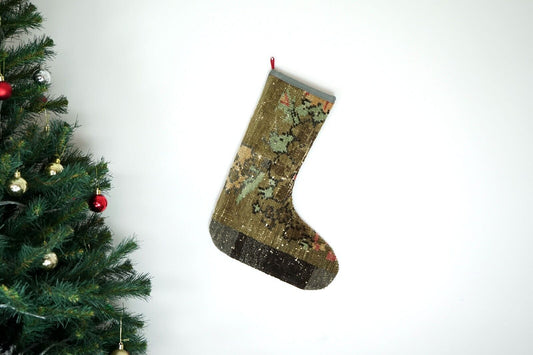 Kilim Christmas Stocking Vintage Rug Stocking Ethnic Decorative Xmas Socks S493