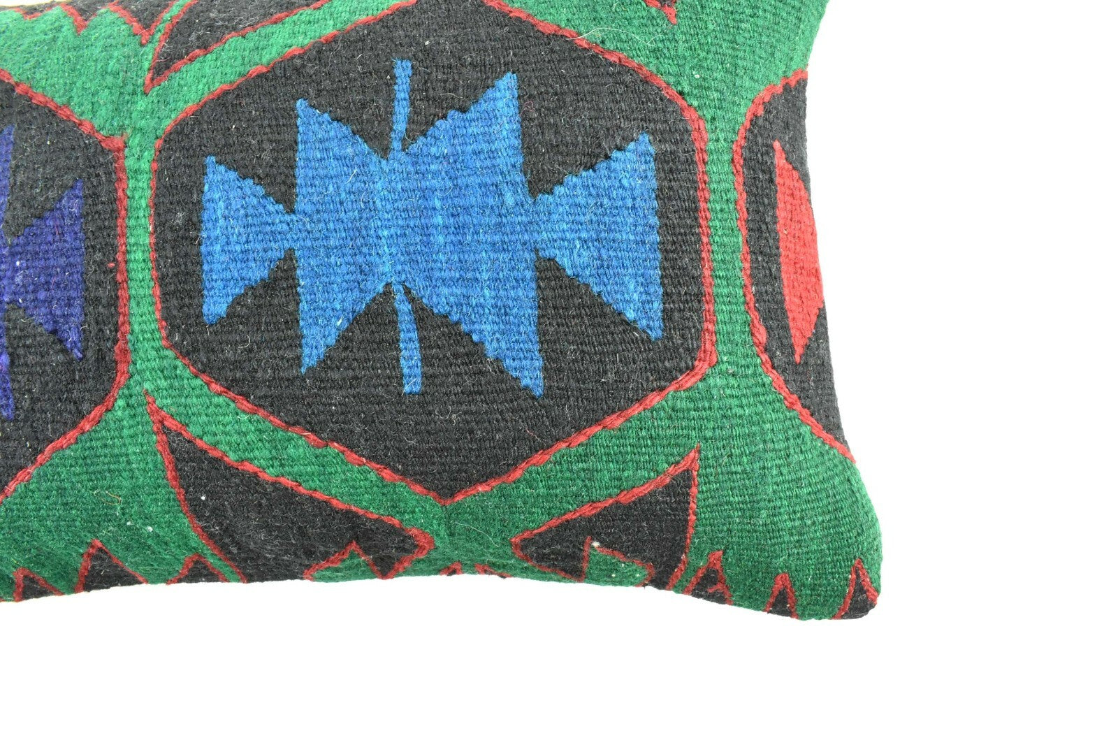 Kilim Pillow Cover 12x20 Turkish Handmade Vintage Couch Lumbar Cushion  A1853