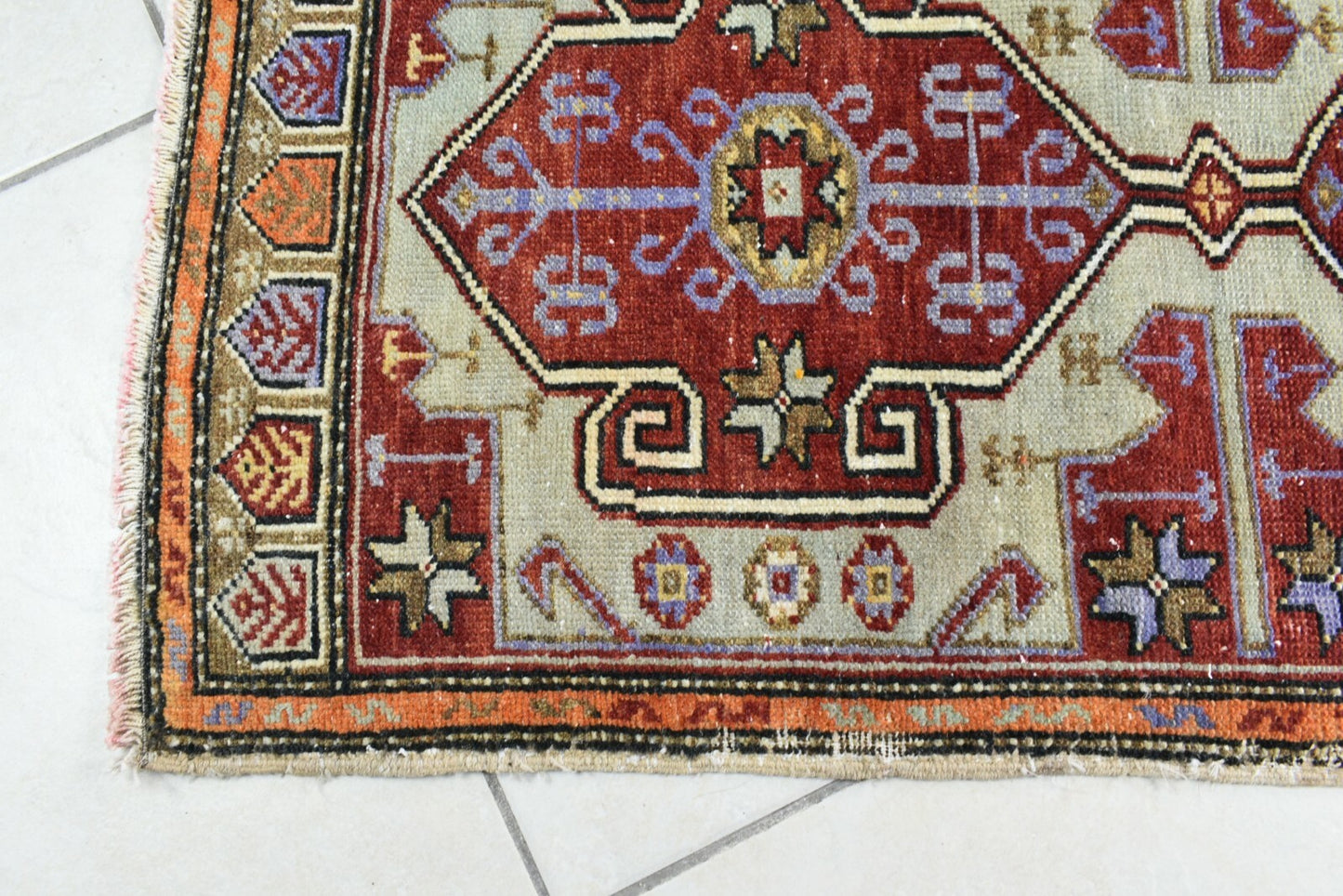 Turkish Runner 3.2x1.7 ft Runner Vintage Oushak Runner Small Faded Runner Y28