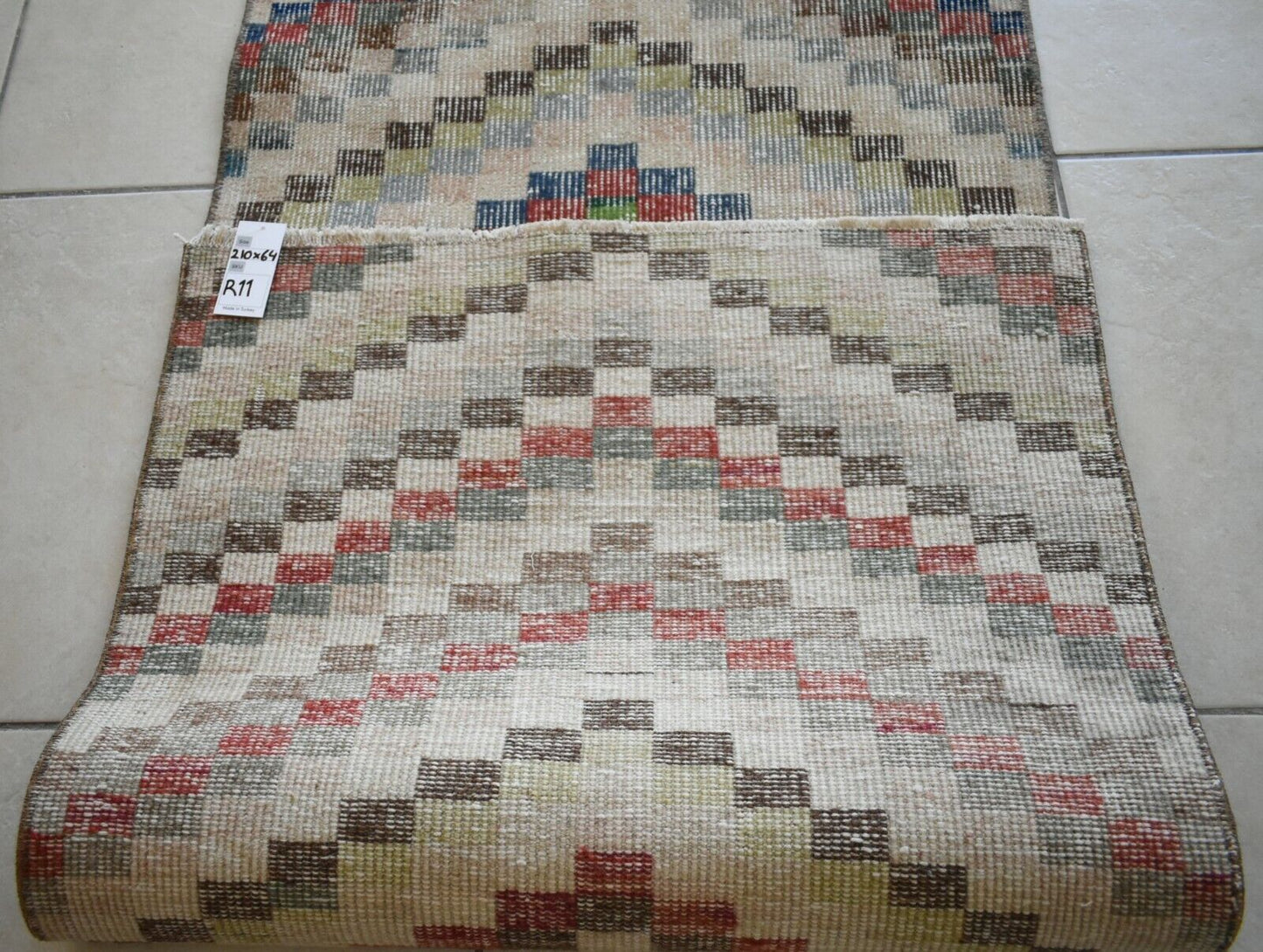 Long Turkish Runner 6.8x2 ft Vintage Runner Hallway Runner Handwoven Runner R11