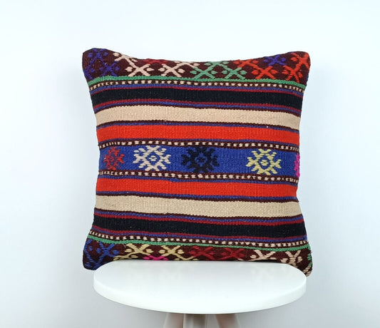 16x16 Ethnic Vintage Turkish Rug Pillow Cover Home Decorative Boho Cushion E235