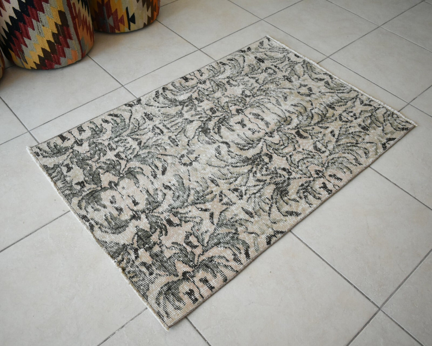 Small Turkish Runner 4x2.6 ft Vintage Runner Hallway Runner Handwoven Runner R12