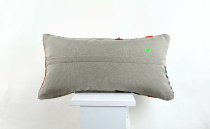 Kilim Lumbar Pillow Cover 10x20 Decorative Sofa Couch Handmade Cushion A1339