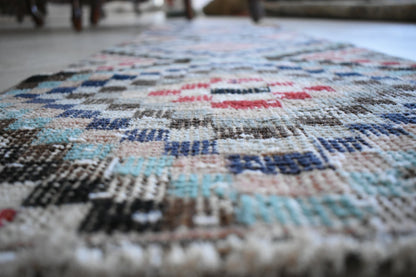 Small Turkish Runner 3.5x1.3 ft Vintage Oushak Rug Anatolian Rug Faded Rug Y05