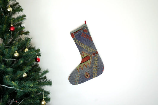 Kilim Christmas Stocking Vintage Rug Stocking Ethnic Decorative Xmas Socks S473