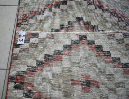 Vintage Runner 7.6x2.5 ft Oushak Runner Anatolian Rug Faded Turkish Runner R06