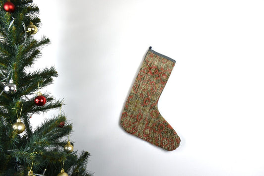 Kilim Christmas Stocking Vintage Rug Stocking Ethnic Decorative Xmas Socks S819