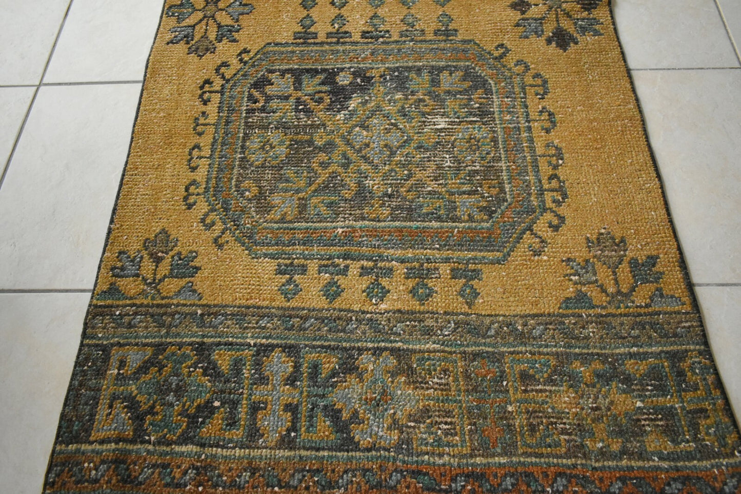 Long Turkish Runner 11.8x2.8 ft Vintage Runner Hallway Runner Handwoven Rug R34