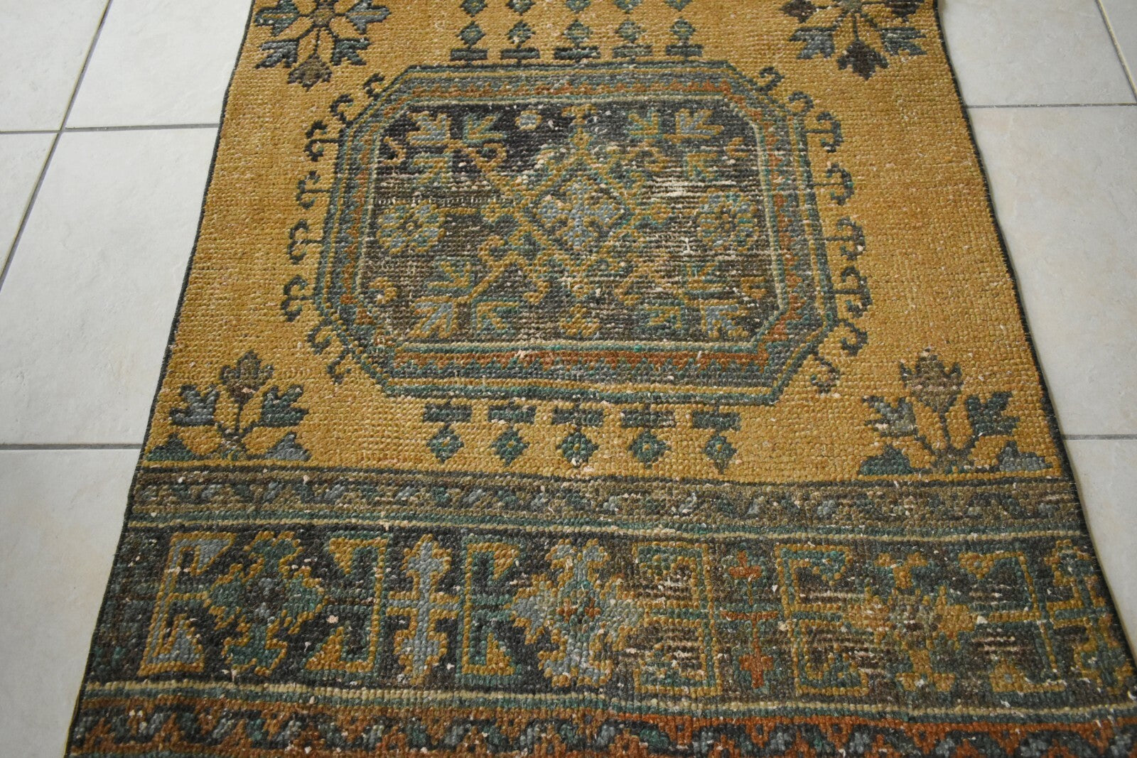 Long Turkish Runner 11.8x2.8 ft Vintage Runner Hallway Runner Handwoven Rug R34