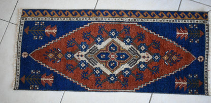 Turkish Runner 3.3x1.4 ft Runner Vintage Oushak Runner Small Faded Runner Y11