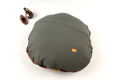 Kilim Round Pillow Cover 18" in Tribal Vintage Turkish Carpet Round Cushion 4951