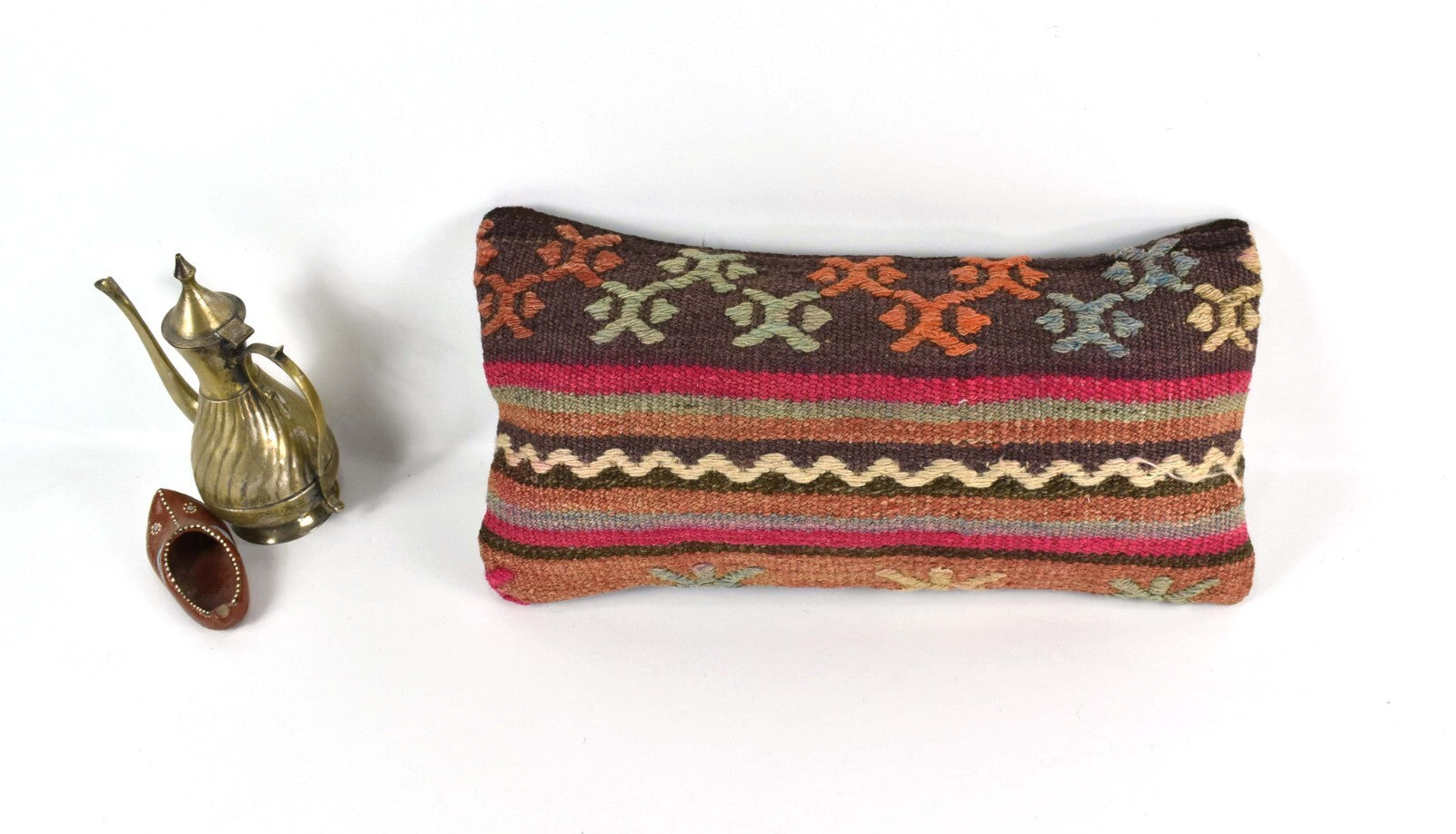 Turkish Cushion Cover 8"x16" Handmade Vintage Boho Ethnic Throw Pillow Case 3713