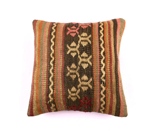 16x16 Ethnic Vintage Turkish Rug Pillow Cover Home Decorative Boho Cushion 4502