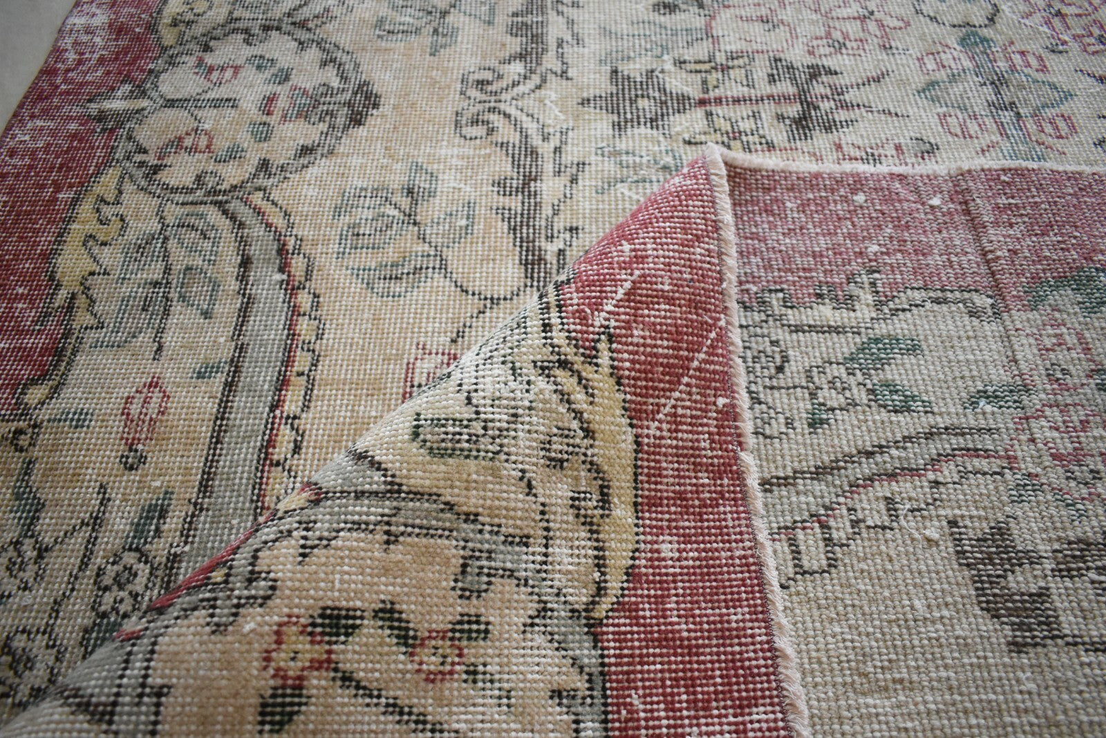 Turkish Rug 10.1x5.5 ft Vintage Rug Faded Oushak Large Living Room Carpet B08