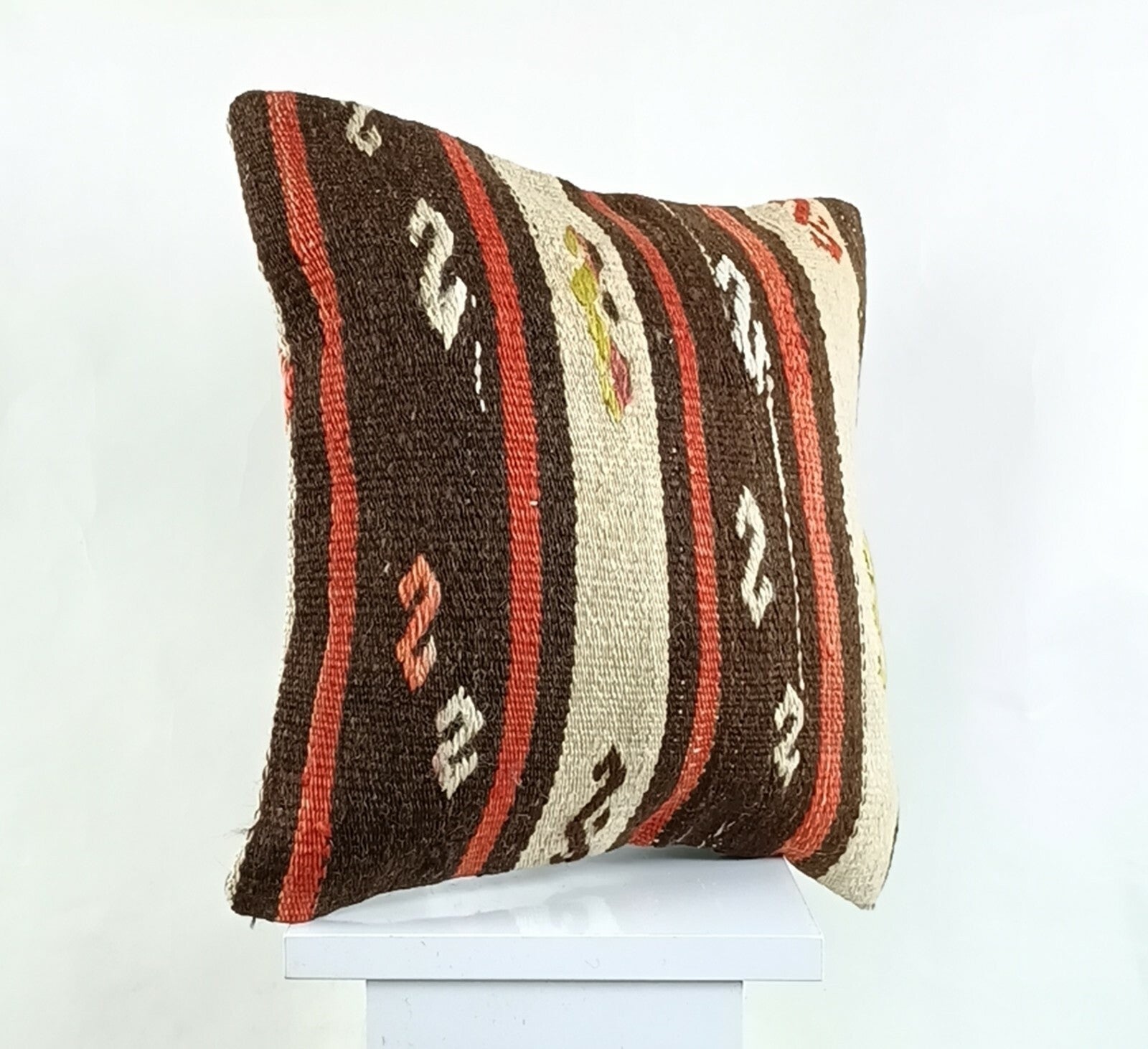 14x14 Kilim Cushion Cover Turkish Ottoman Boho Rustic Throw Pillow Case  A1274