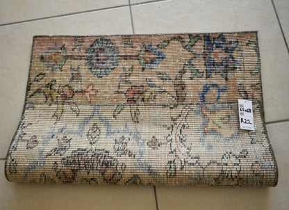 Vintage Runner 2.2x2.1 ft Small Turkish Runner Anatolian Floor Runner Rug R22