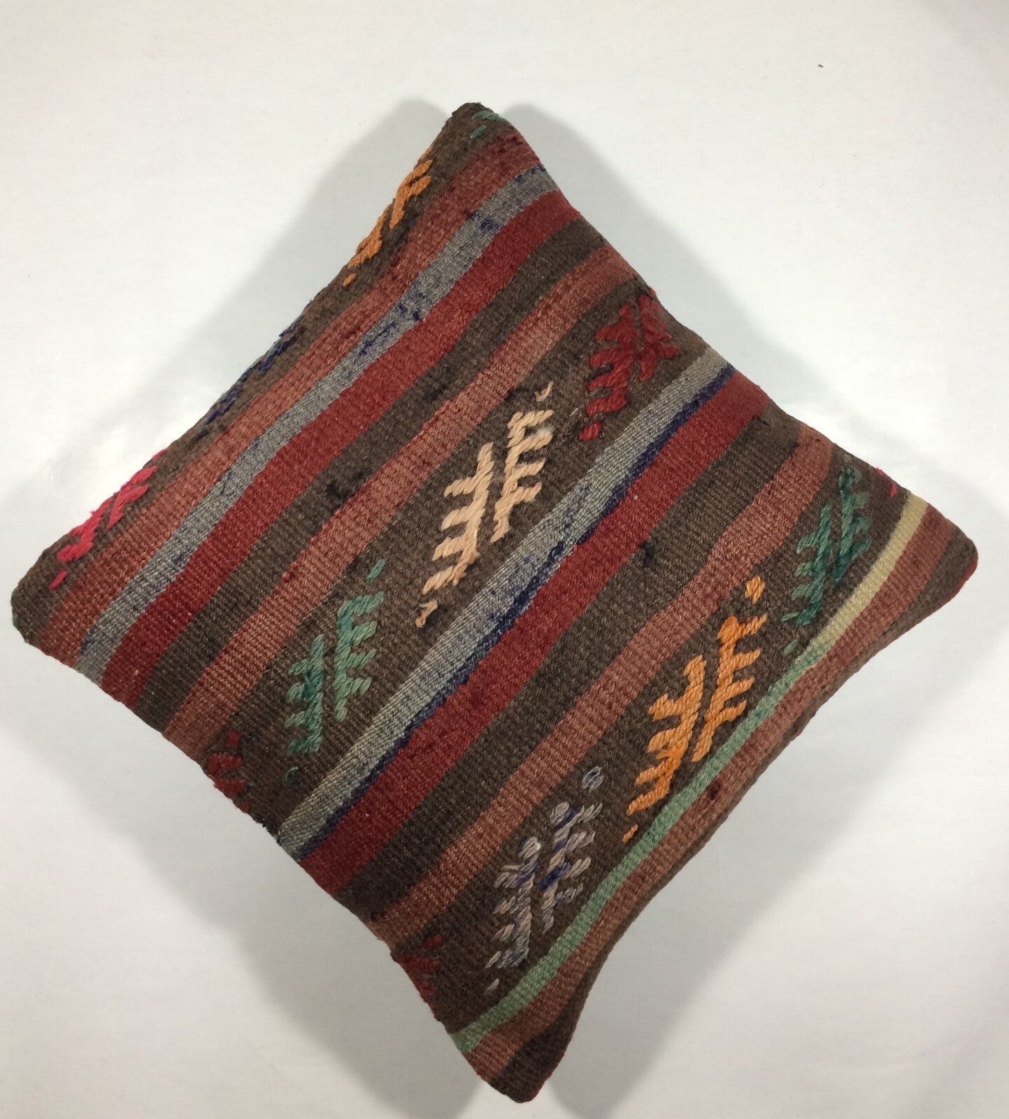 18"x18" Kilim Pillow Cover  Handmade Turkish Vintage Cushion Tribal Lumbar 713